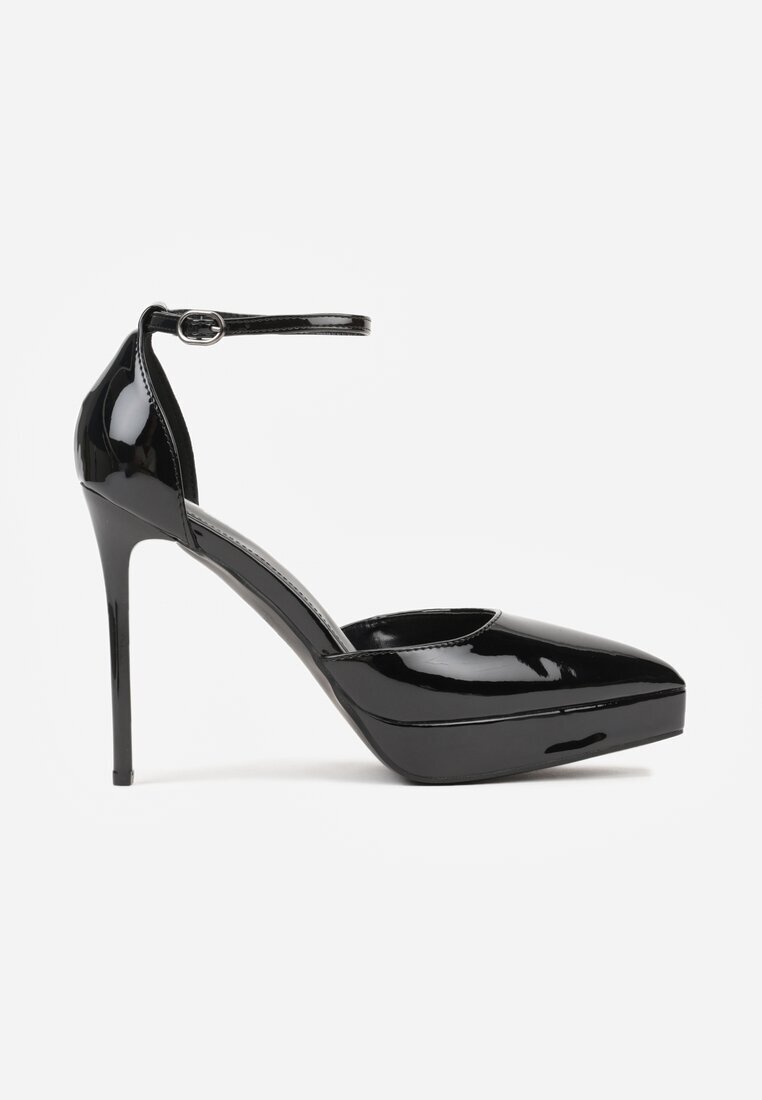 mulanka Pantofi stiletto Negri Lăcuiți cu platformă Eleffera