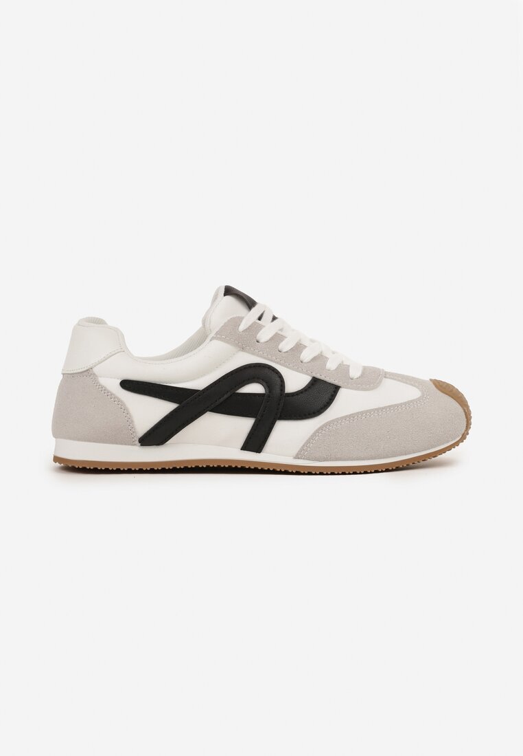 mulanka Sneakers albi decorate cu motiv geometric Ardetia