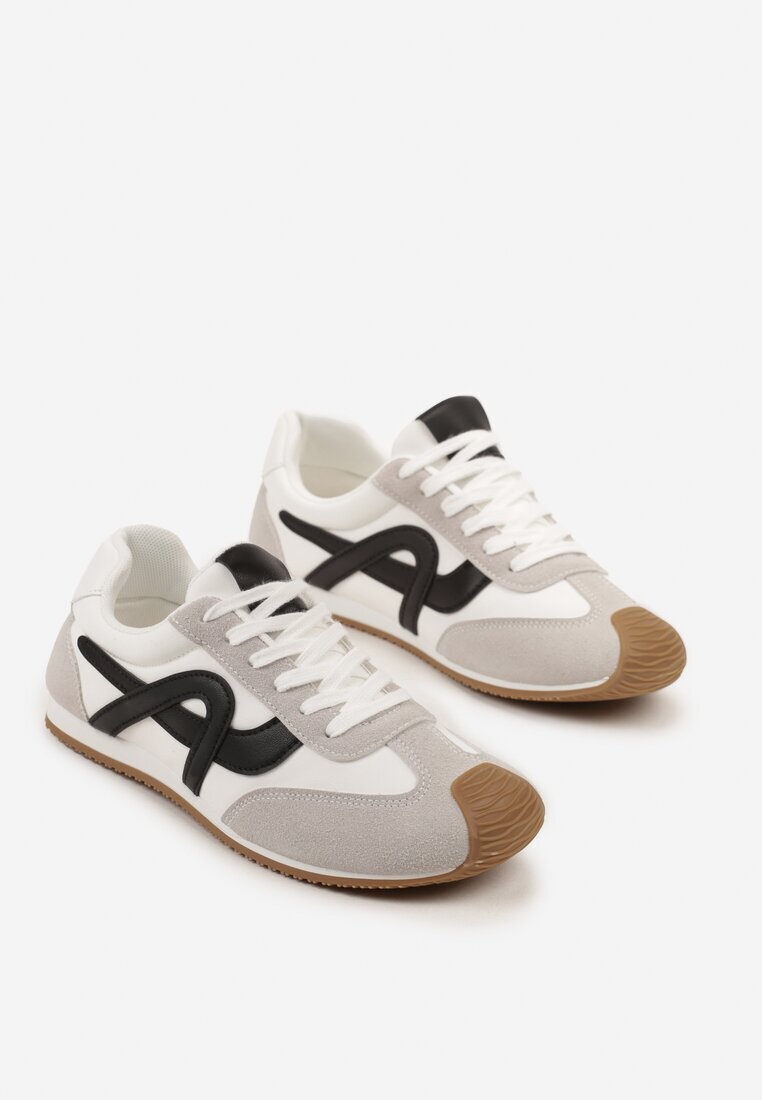 mulanka Sneakers albi decorate cu motiv geometric Ardetia