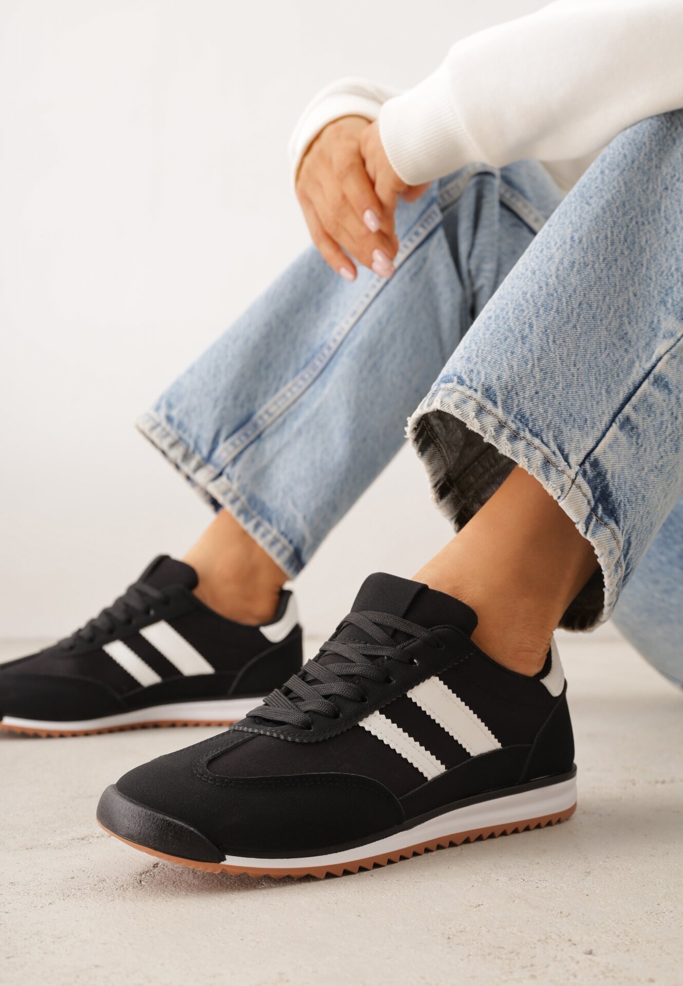 mulanka Sneakers Negri cu Motiv Geometric Jannata