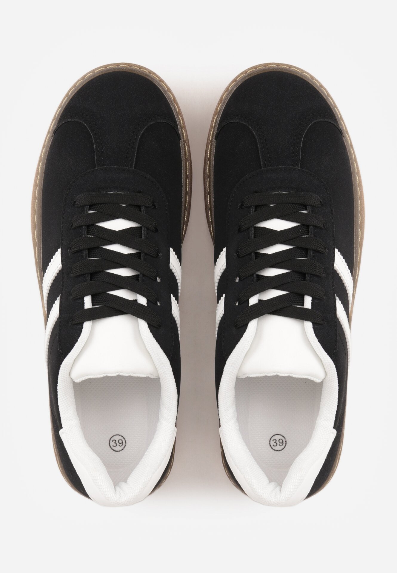 mulanka Sneakers negri pe talpă groasă cu model decorativ Felimala