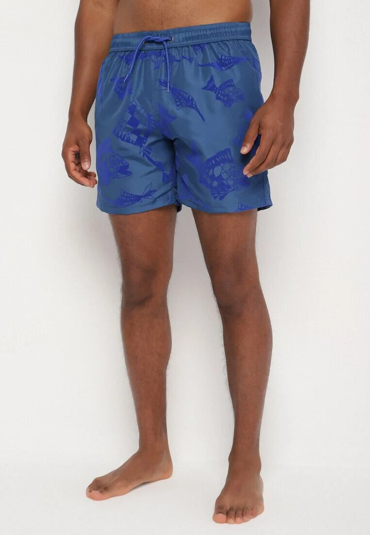 mulu Pantaloni de baie granat cu Model Geometric cu Șnur Lilomea