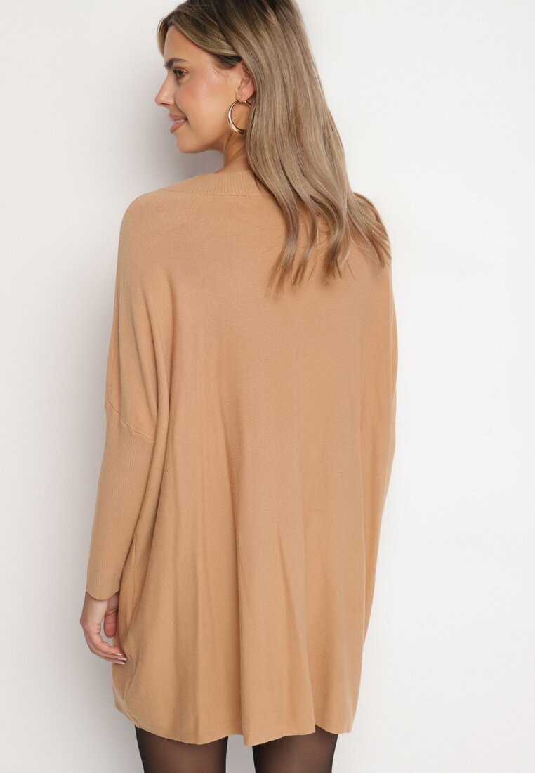 n.every day Rochie bej tricotată cu viscoză și modal decorată cu bordură elastică Zinnoraia