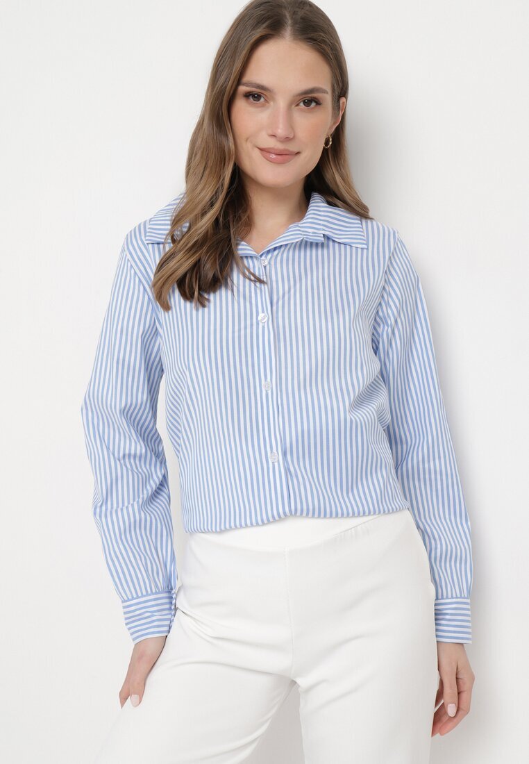 new collection Cămașă Albastră Clasică cu dungi Dettiana