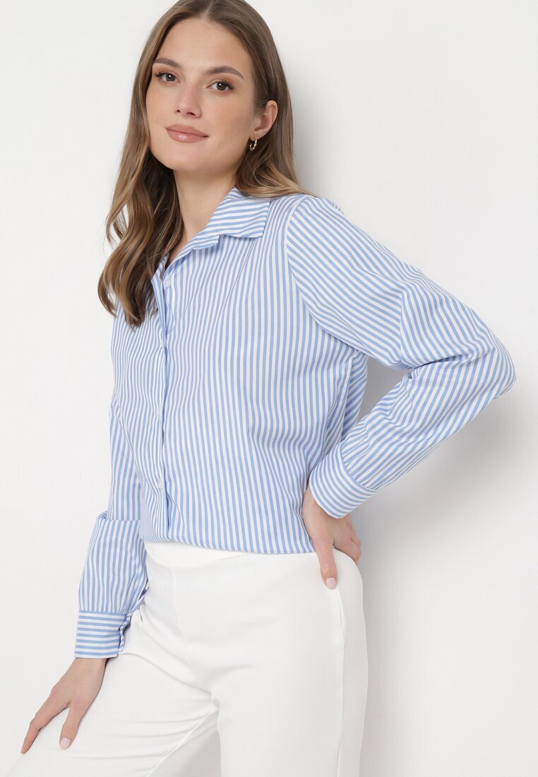 new collection Cămașă Albastră Clasică cu dungi Dettiana