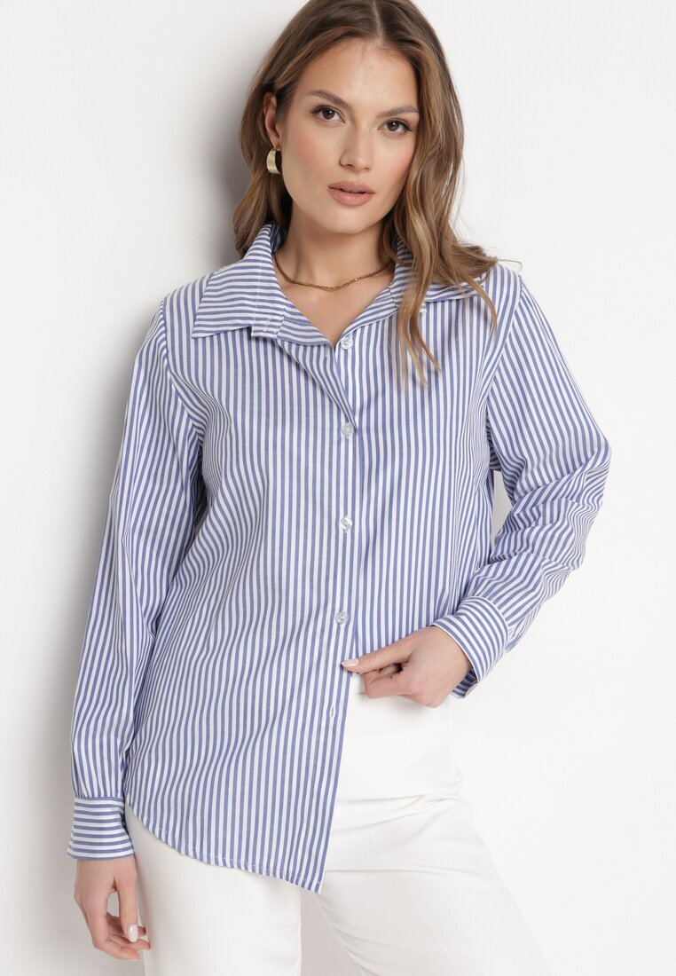 new collection Cămașă Bleumarin Clasică în dungi Dettiana