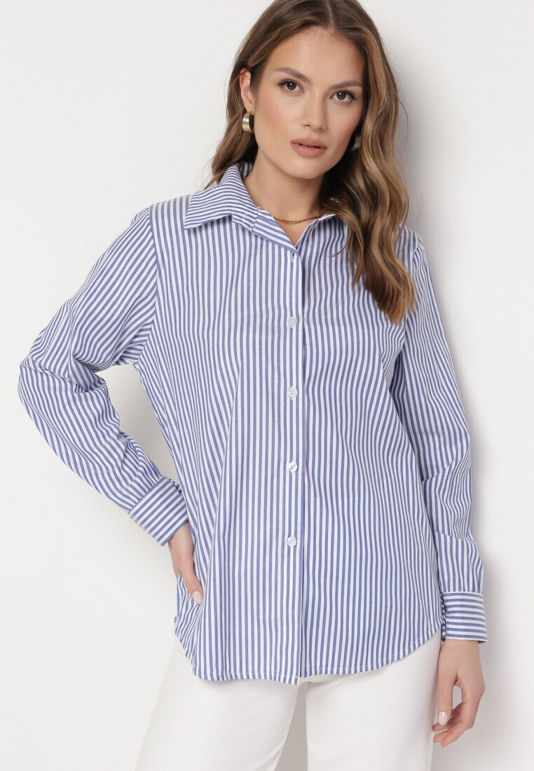 new collection Cămașă Bleumarin Clasică în dungi Dettiana