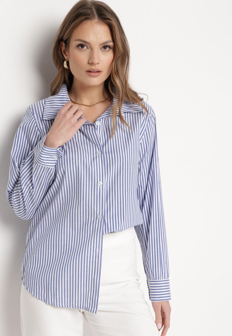 new collection Cămașă Bleumarin Clasică în dungi Dettiana
