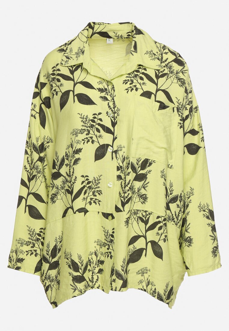 new collection Cămașă Verde din Viscoză cu Spate mai Lung Eframla