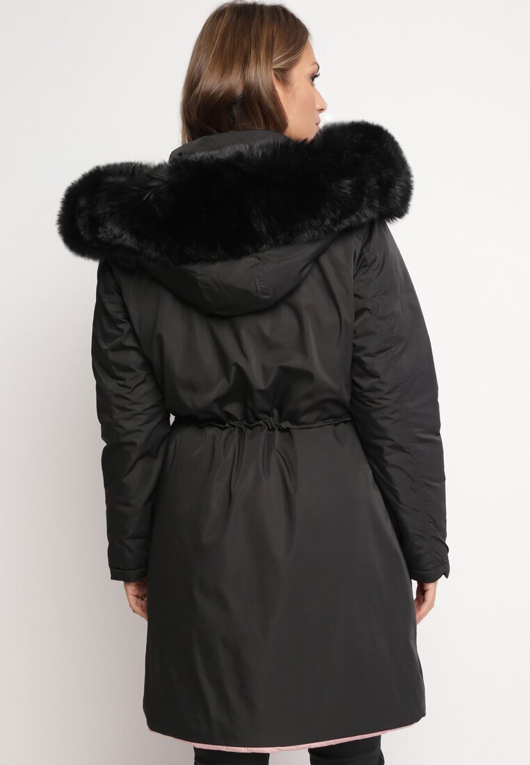 new collection Geacă dublă neagră până la genunchi cu șnur Tmayi