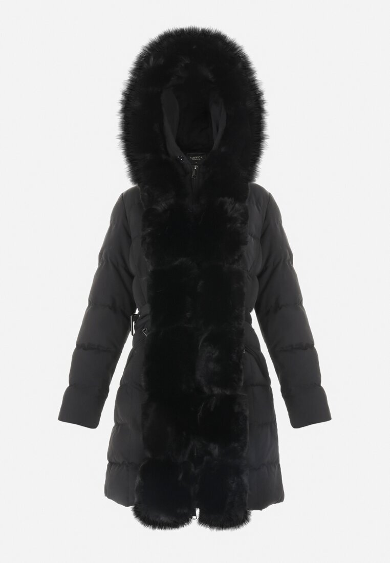 new collection Geacă Neagră Matlasată cu blană Balmo