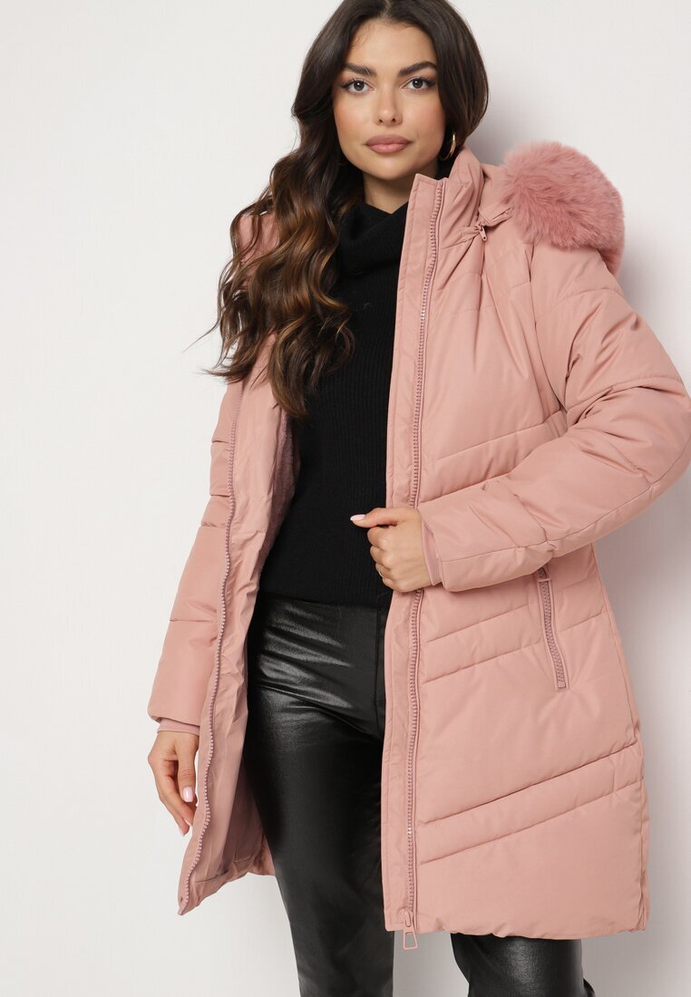 new collection Jachetă Rozalie Matlasată cu Glugă Detașabilă Căptușită cu Blană Jackilaine