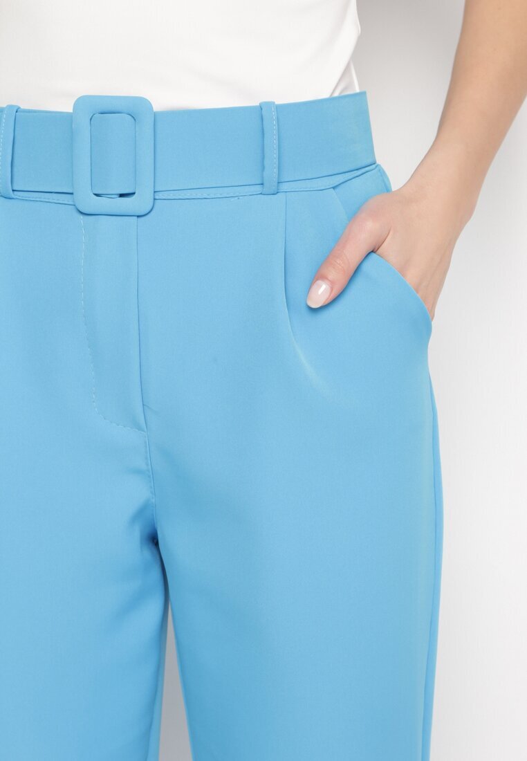 new collection Pantaloni Albastri cu Curea Ioleina