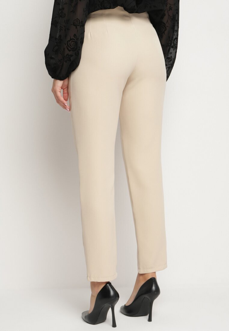 new collection Pantaloni Bej deschis Cigaretă High Waist Caphe