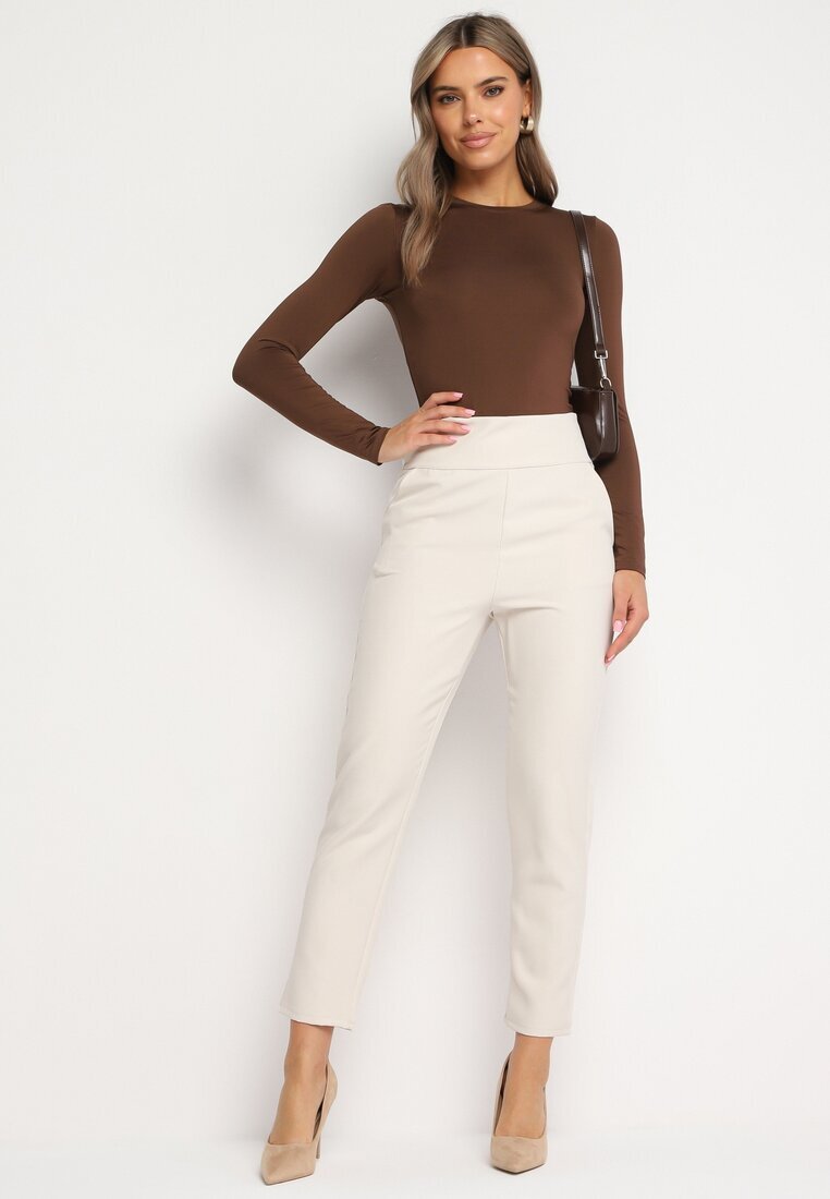new collection Pantaloni Bej deschis Regular Boura