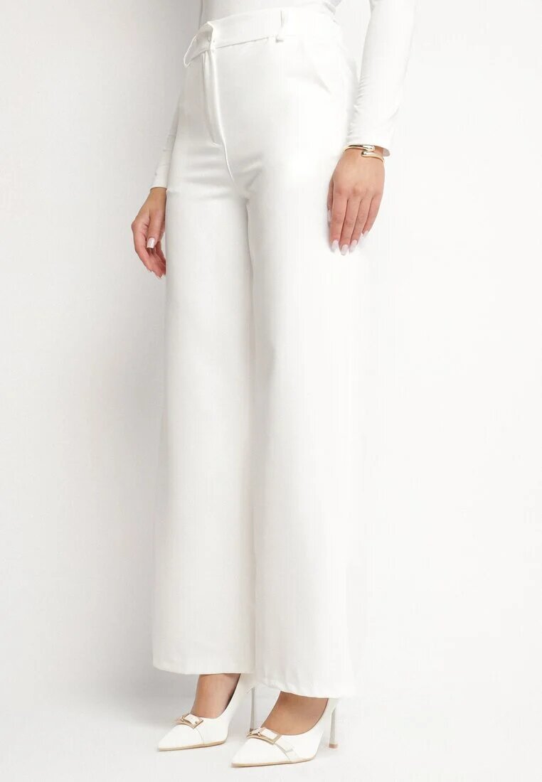 new collection Pantaloni de costum albi cu talie înaltă Vivisora