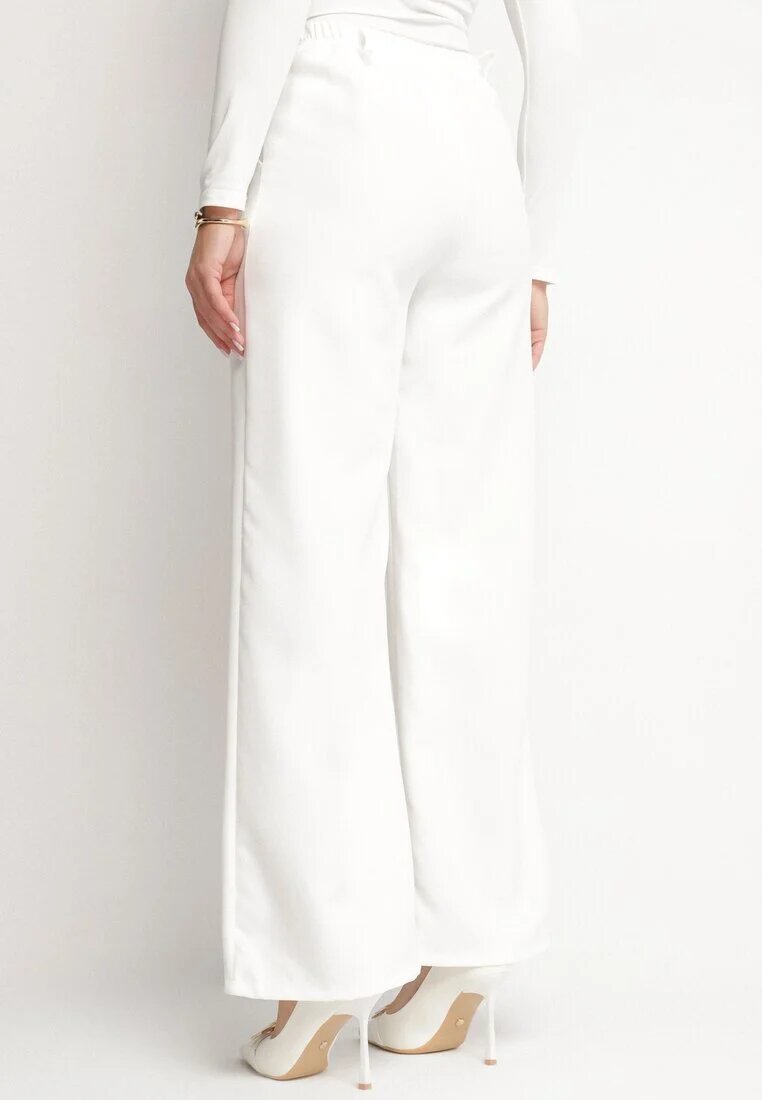 new collection Pantaloni de costum albi cu talie înaltă Vivisora