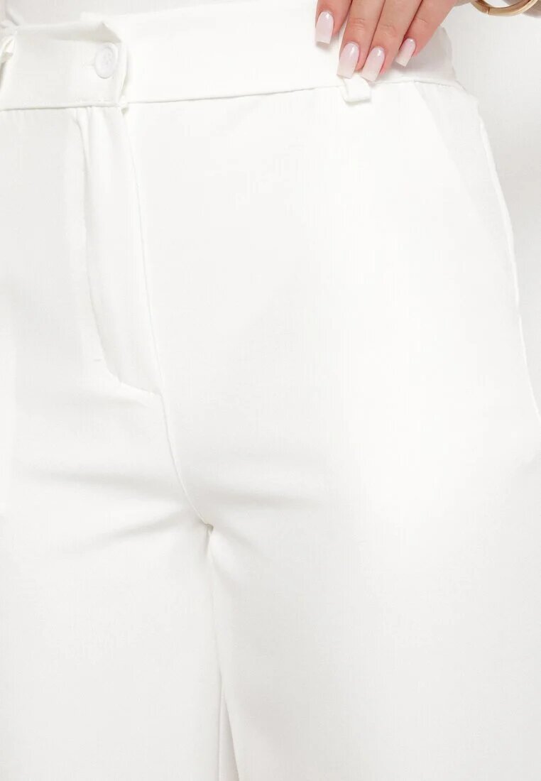 new collection Pantaloni de costum albi cu talie înaltă Vivisora