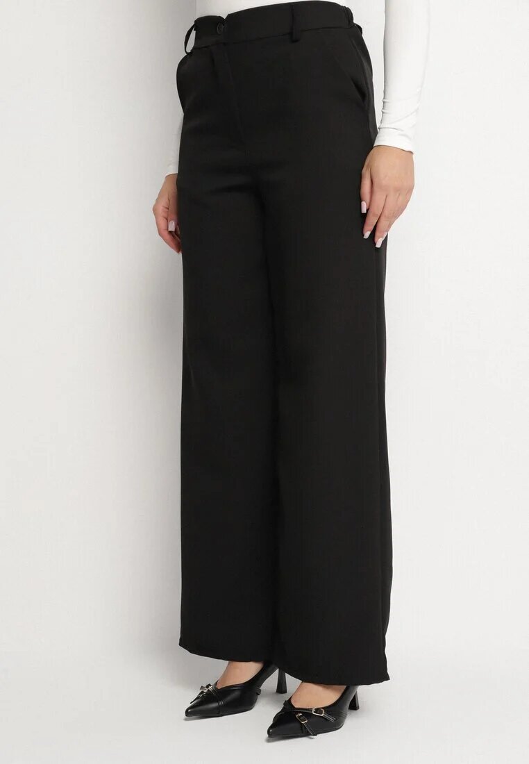 new collection Pantaloni de costum negri cu talie înaltă Vivisora