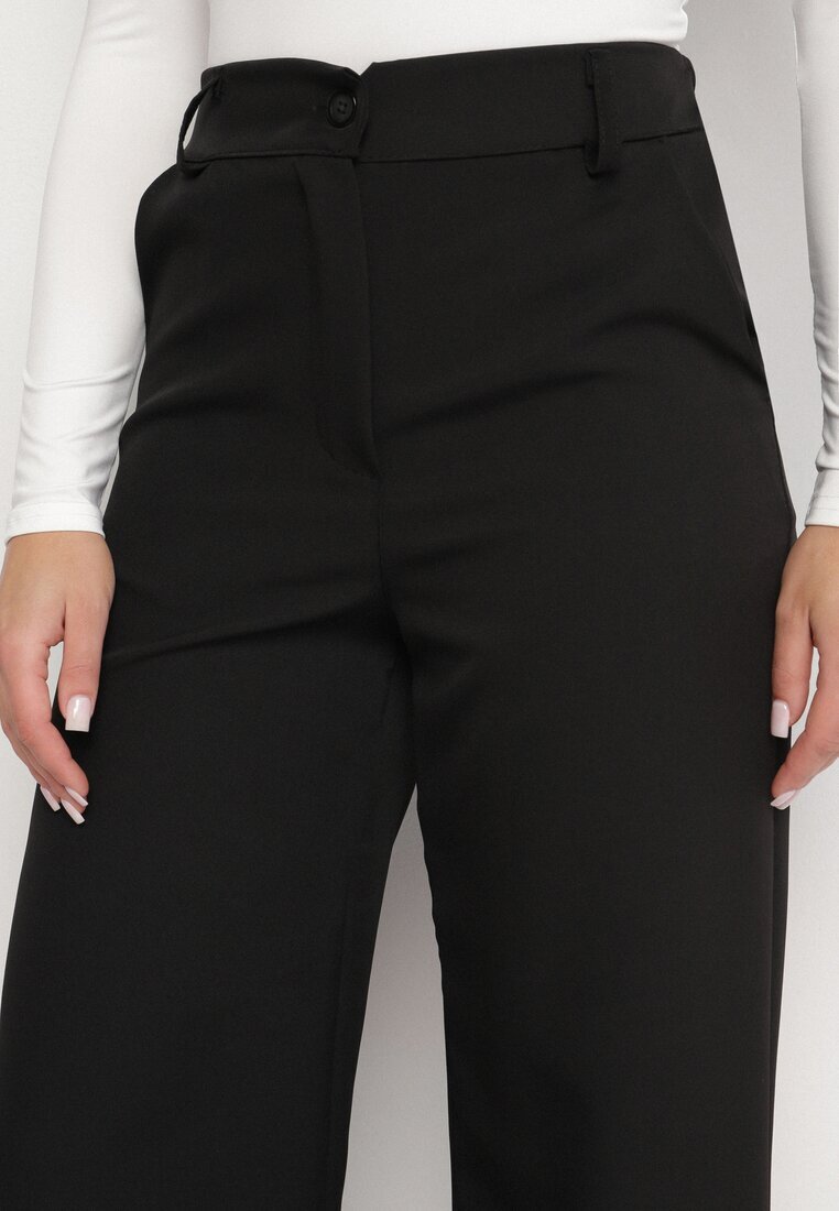 new collection Pantaloni de costum negri cu talie înaltă Vivisora