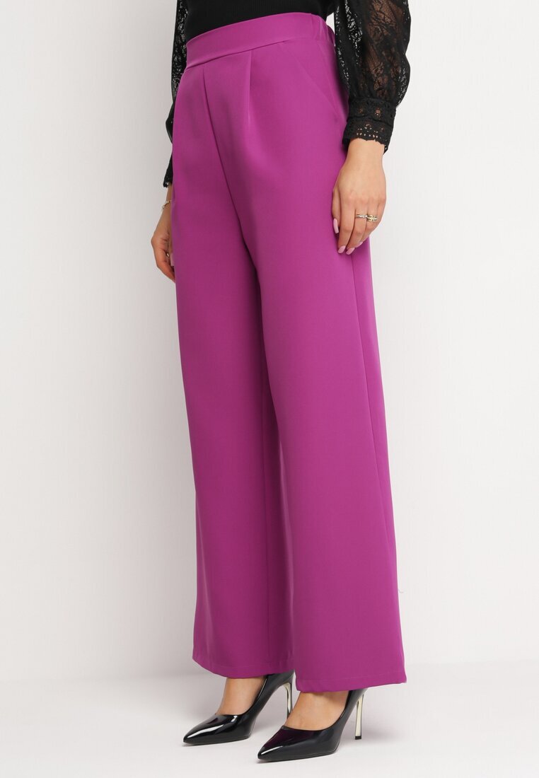 new collection Pantaloni Elegante Violet cu Croială Largă Kahinuni