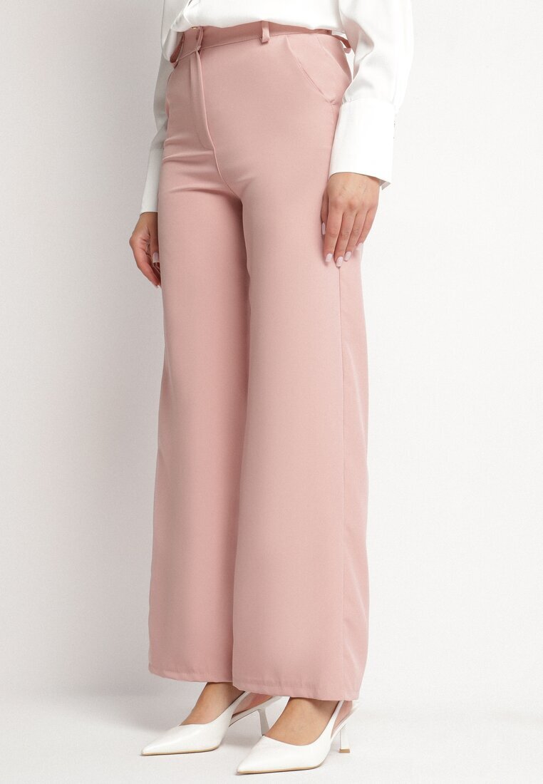 new collection Pantaloni Roz de costum cu talie înaltă Vivisora