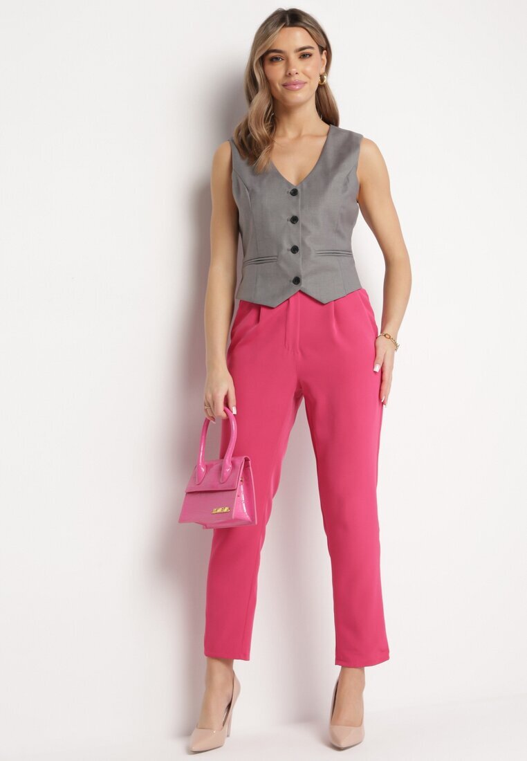new collection Pantaloni Roz închis tip țigaretă Borlo
