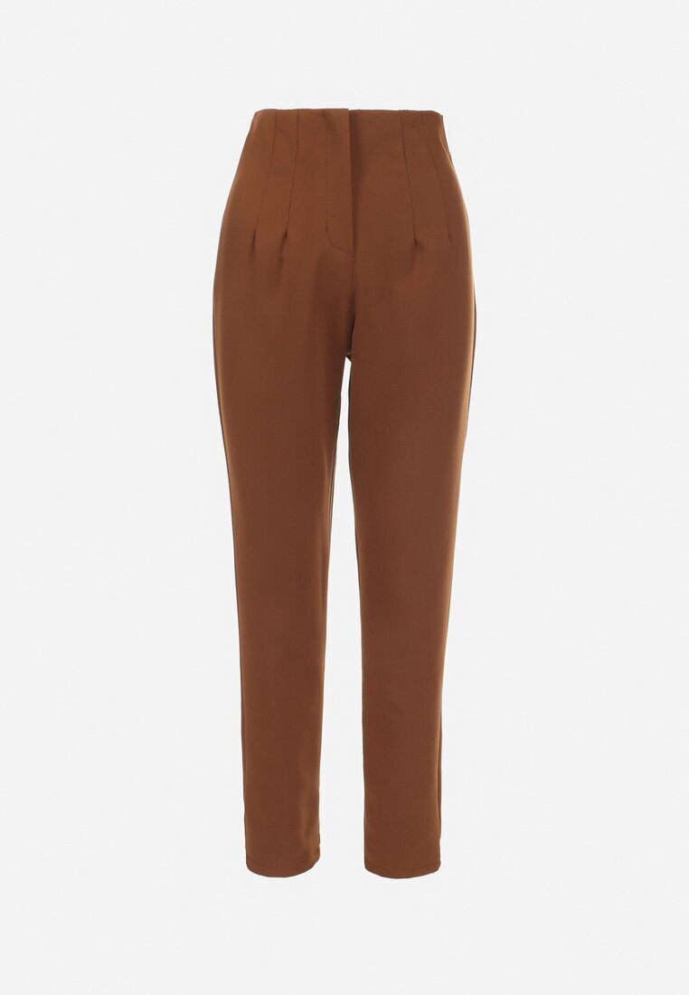 new collection Pantaloni țigaretă Maro închis High Waist Caphe