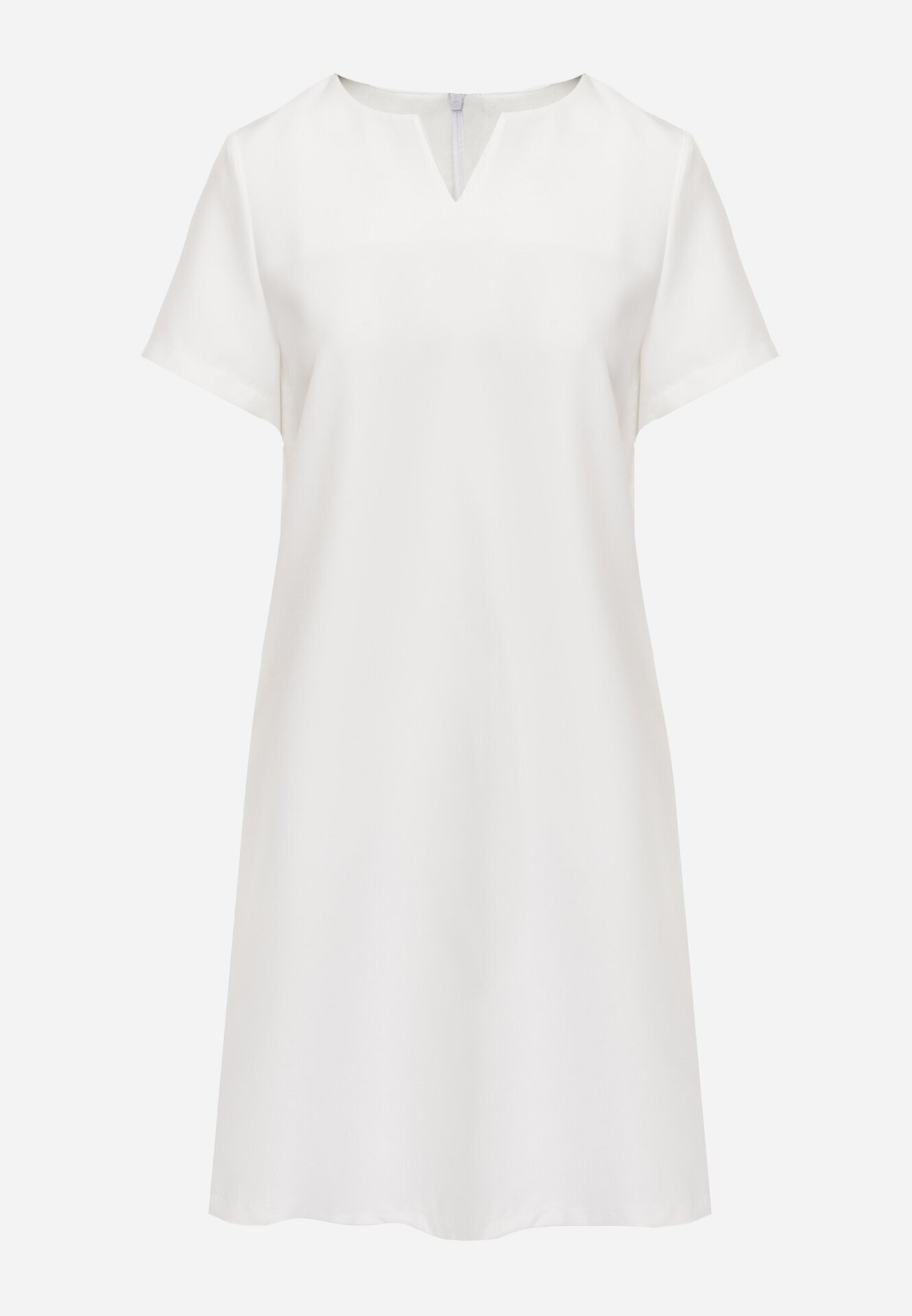 new collection Rochie Albă Trapezoidală Mini cu Buzunare Hreona