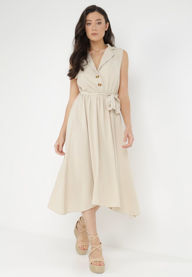 new collection Rochie Bej cu curea Kydasia