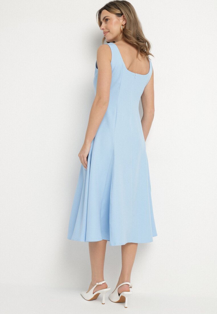 new collection Rochie Clasică Albastră Evazată Delure