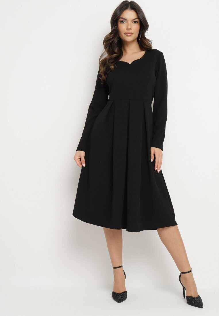 new collection Rochie Evazată Negru De Seară cu decolteu ascuțit Temithiel
