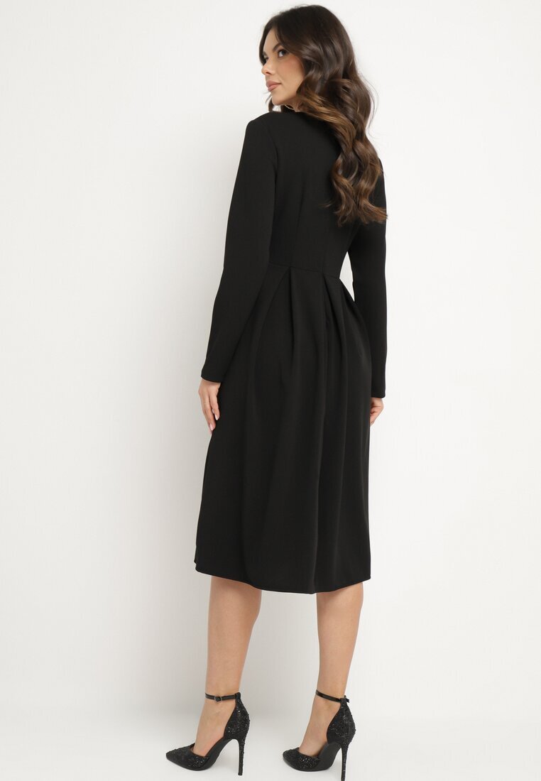 new collection Rochie Evazată Negru De Seară cu decolteu ascuțit Temithiel
