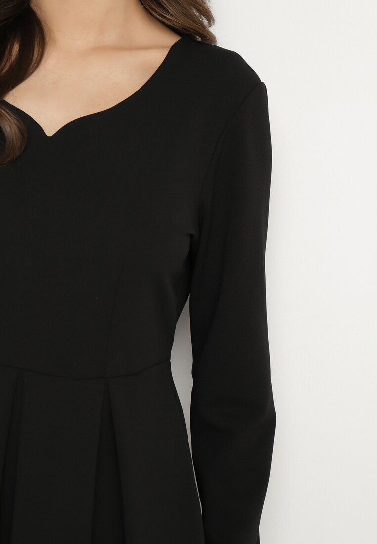 new collection Rochie Evazată Negru De Seară cu decolteu ascuțit Temithiel