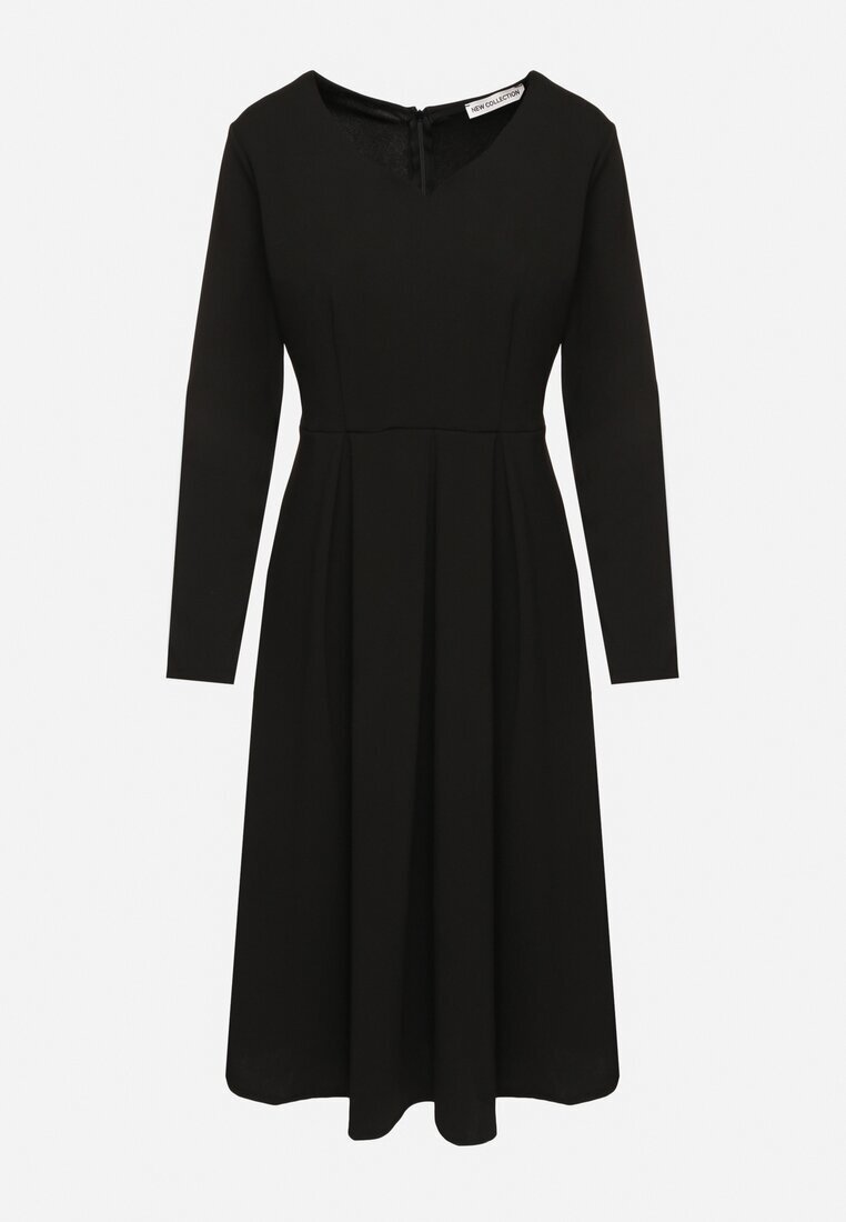 new collection Rochie Evazată Negru De Seară cu decolteu ascuțit Temithiel