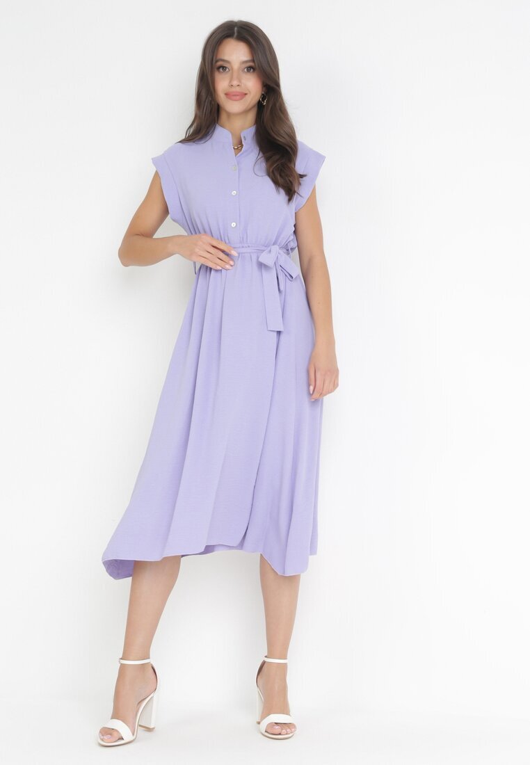 new collection Rochie Mov Midi cu nasturi și cordon Alyssama