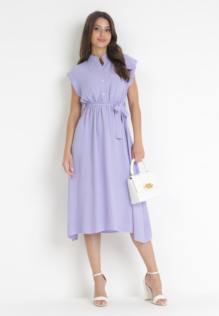 new collection Rochie Mov Midi cu nasturi și cordon Alyssama