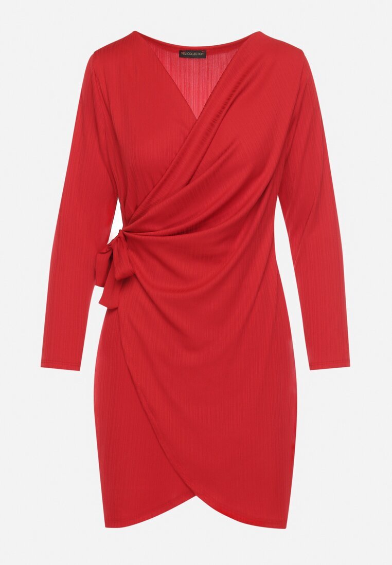new collection Rochie Roșie Petrecută Mini Legată în Talie Icon