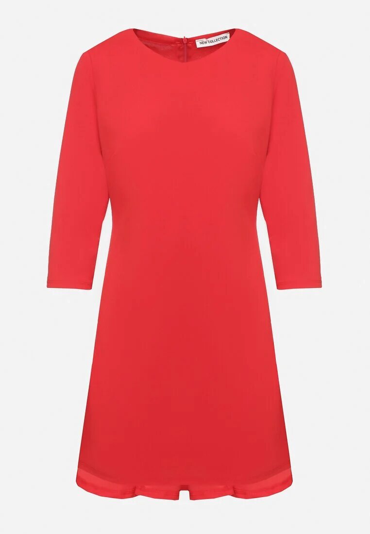 new collection Rochie roșie trapez cu spate mai lung Gemirina