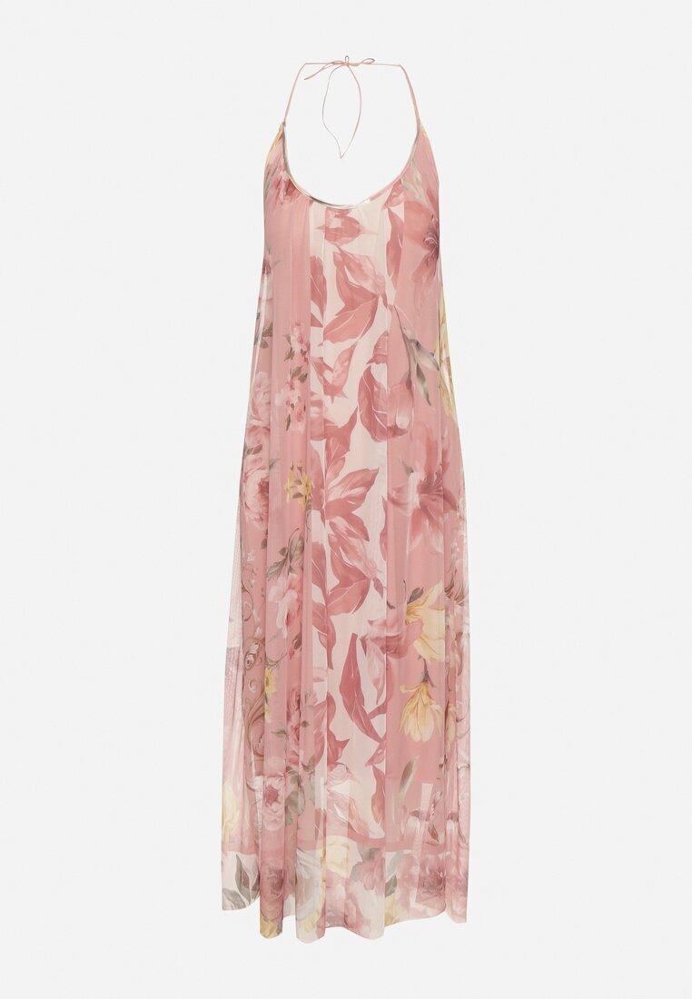 new collection Rochie Roz de plasă din Viscoză cu imprimeu floral Izaleira