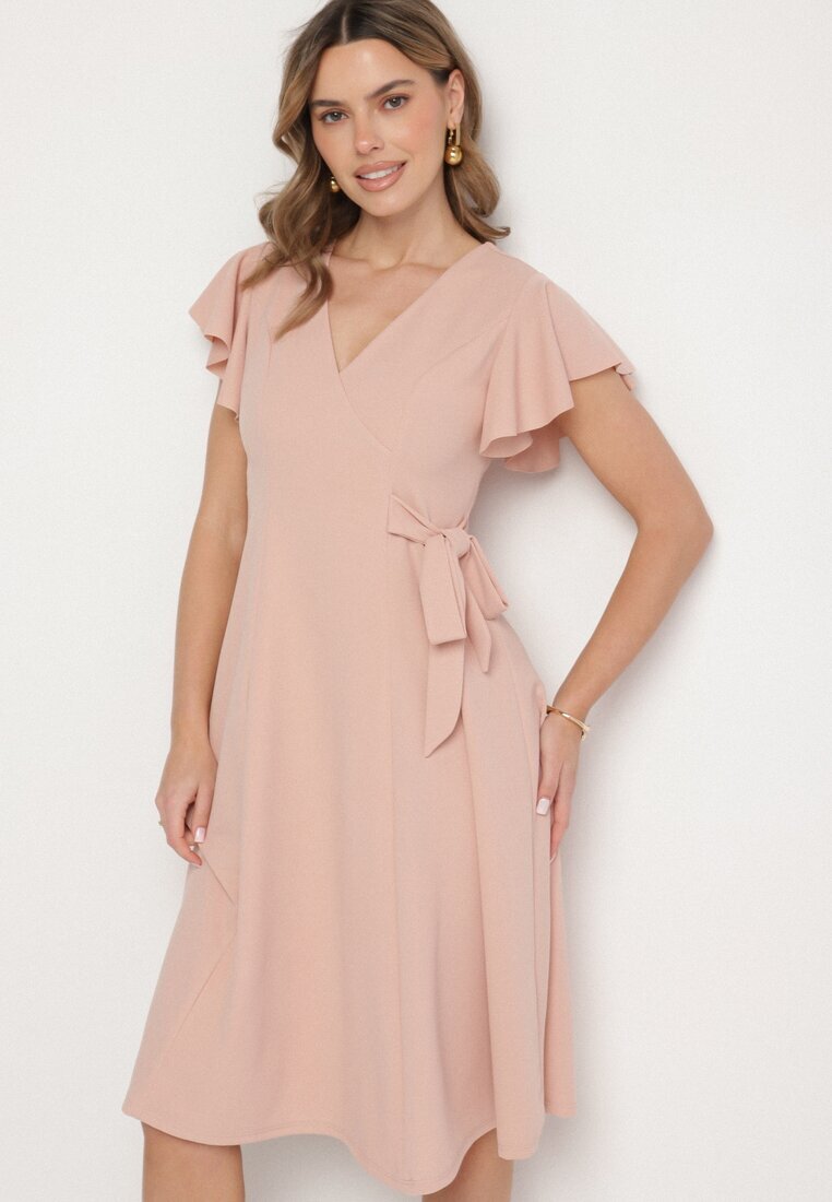 new collection Rochie Roz Evazată Petrecută cu cordon în talie Dannila