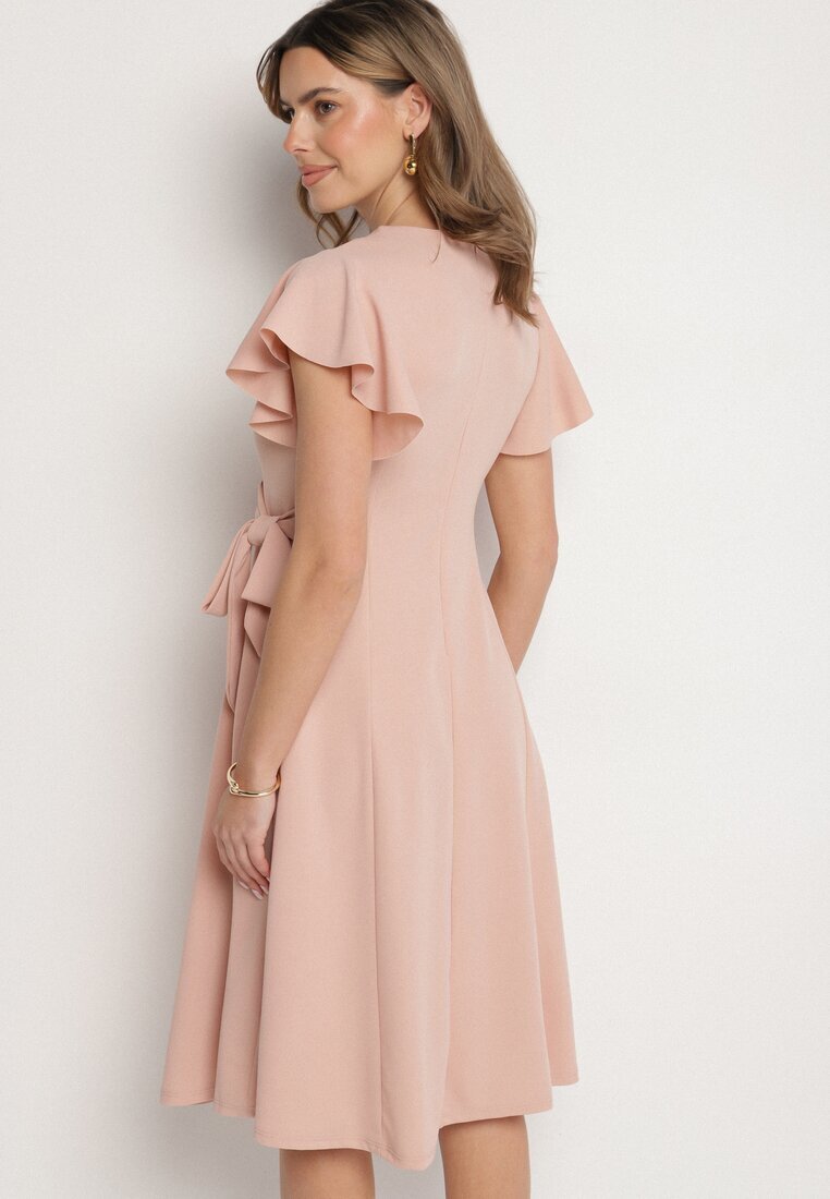 new collection Rochie Roz Evazată Petrecută cu cordon în talie Dannila