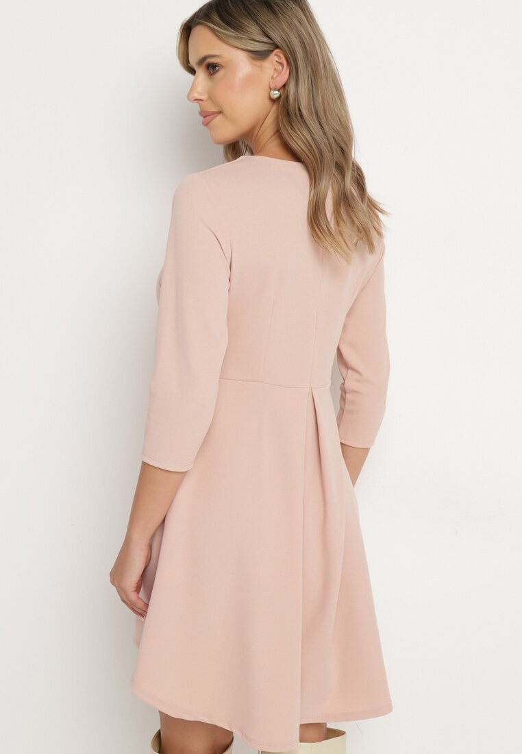 new collection Rochie roz tip trapez cu spatele mai lung Gemirina
