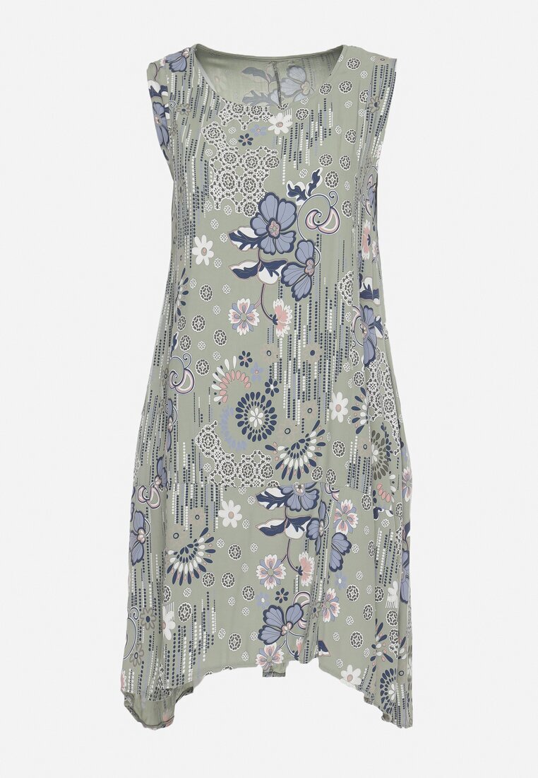 new collection Rochie Verde închis De viscoză cu spate mai lung fără mâneci Fiema