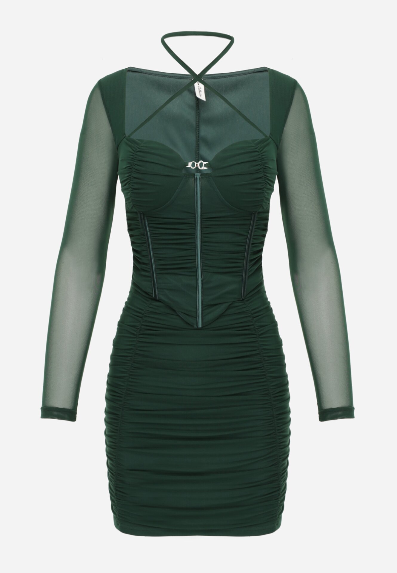 new collection Rochie Verde închis Mulată Tip corset Cu drapaje Nyahi