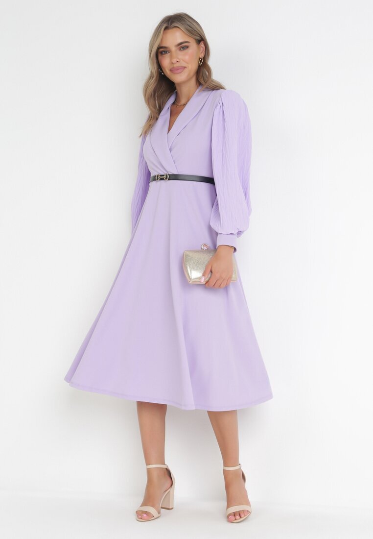 new collection Rochie Violet Cloș cu curea Aidyn