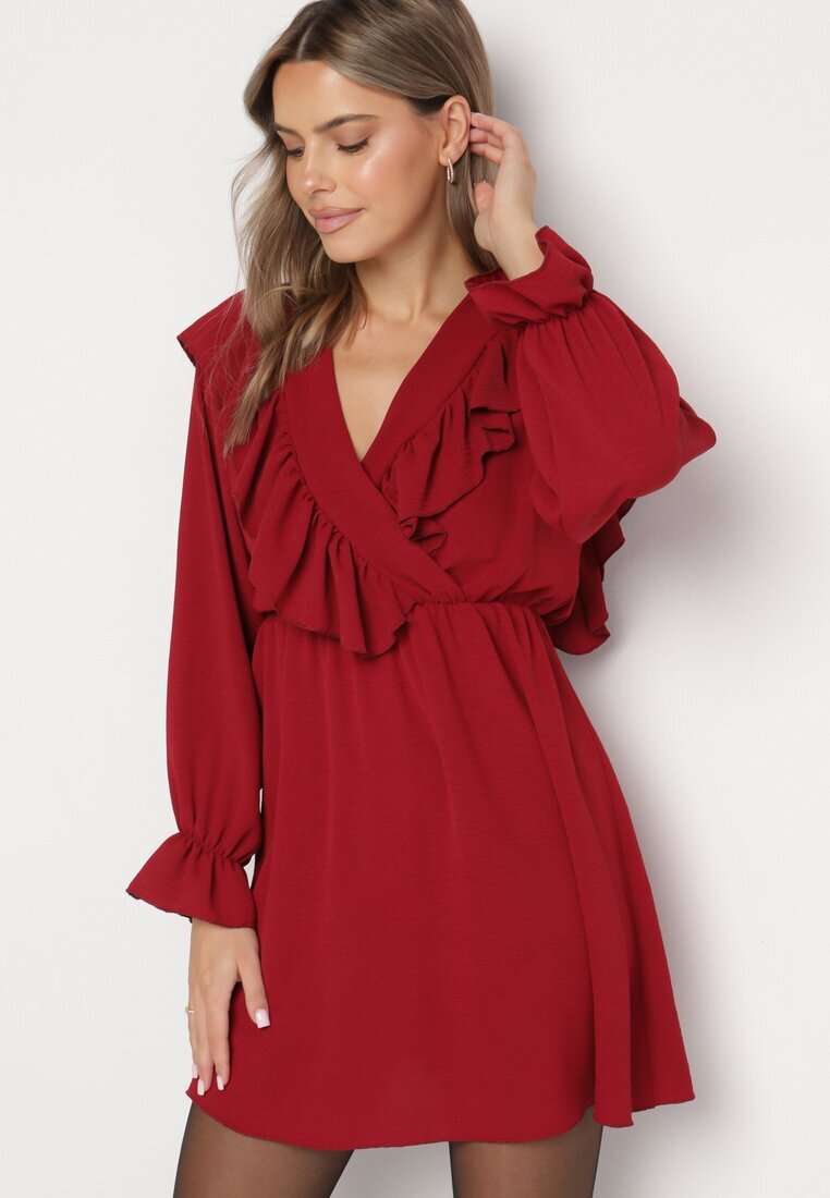 new collection Rochie Visinie Evazată cu croială petrecută și volane Celonara