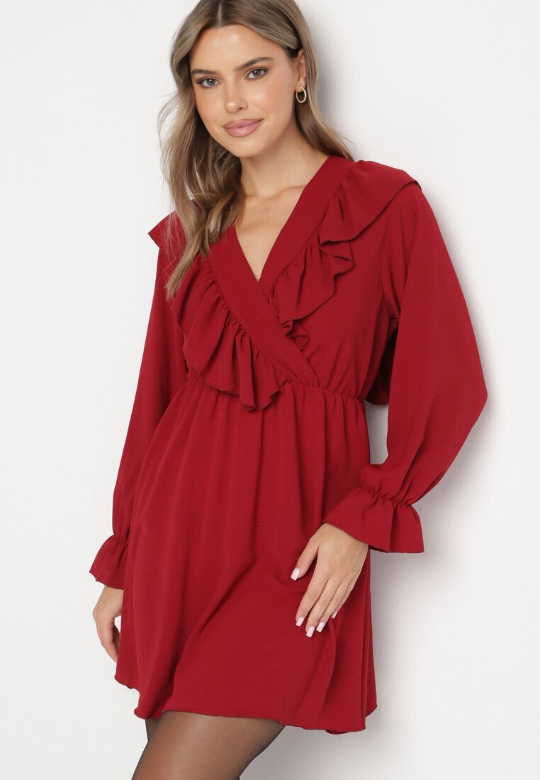 new collection Rochie Visinie Evazată cu croială petrecută și volane Celonara