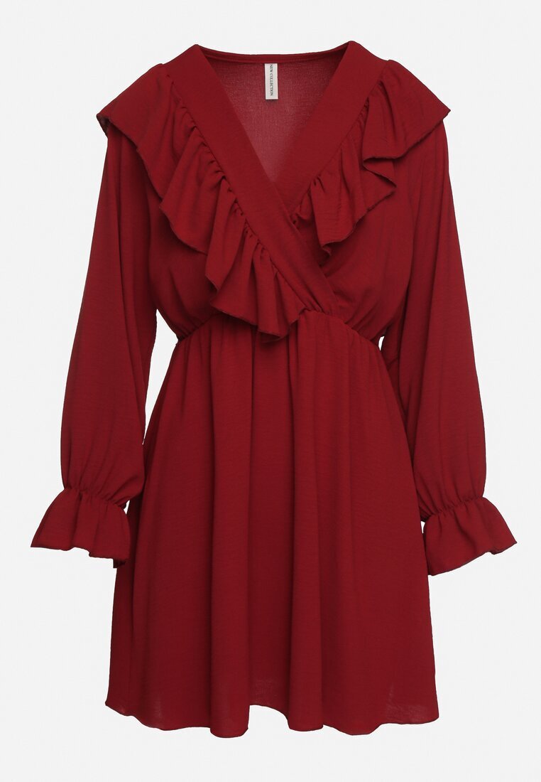 new collection Rochie Visinie Evazată cu croială petrecută și volane Celonara