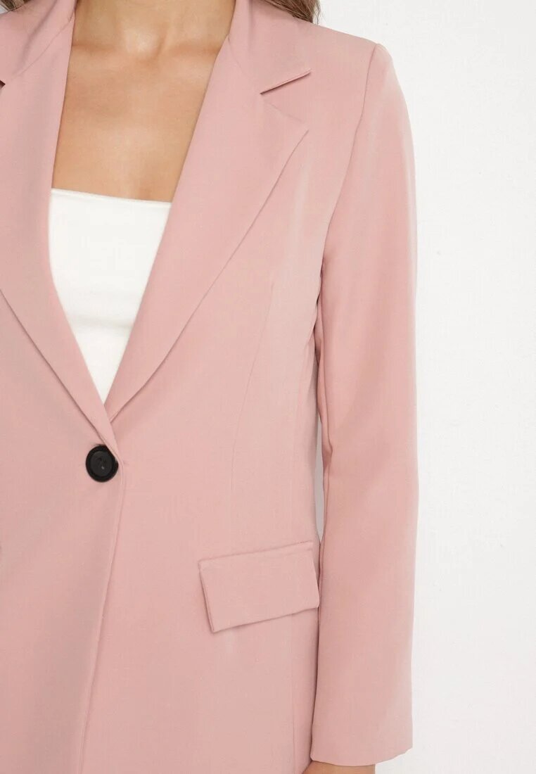 new collection Sacou clasic roz cu croi la un rând de nasturi cu imitație de buzunare Felzeri